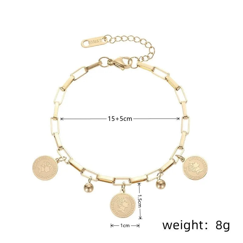 1pcs Gold-color Bracelet Hip Hop