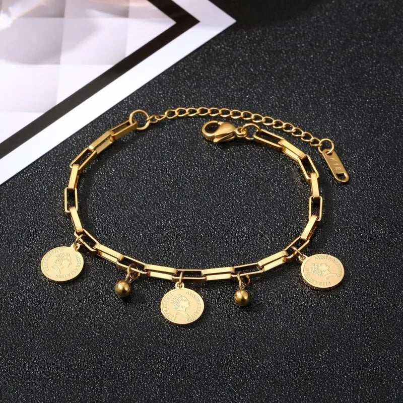 1pcs Gold-color Bracelet Hip Hop