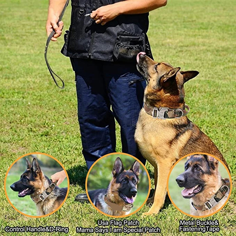 Dog Collar Durable Tactical Leash Set Adjustable