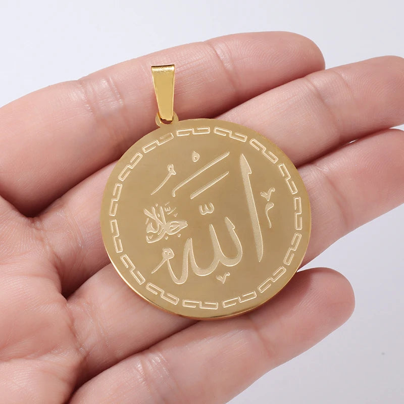 Exquisite Stainless Steel Islamic Calligraphy Arabic Pendant Necklace