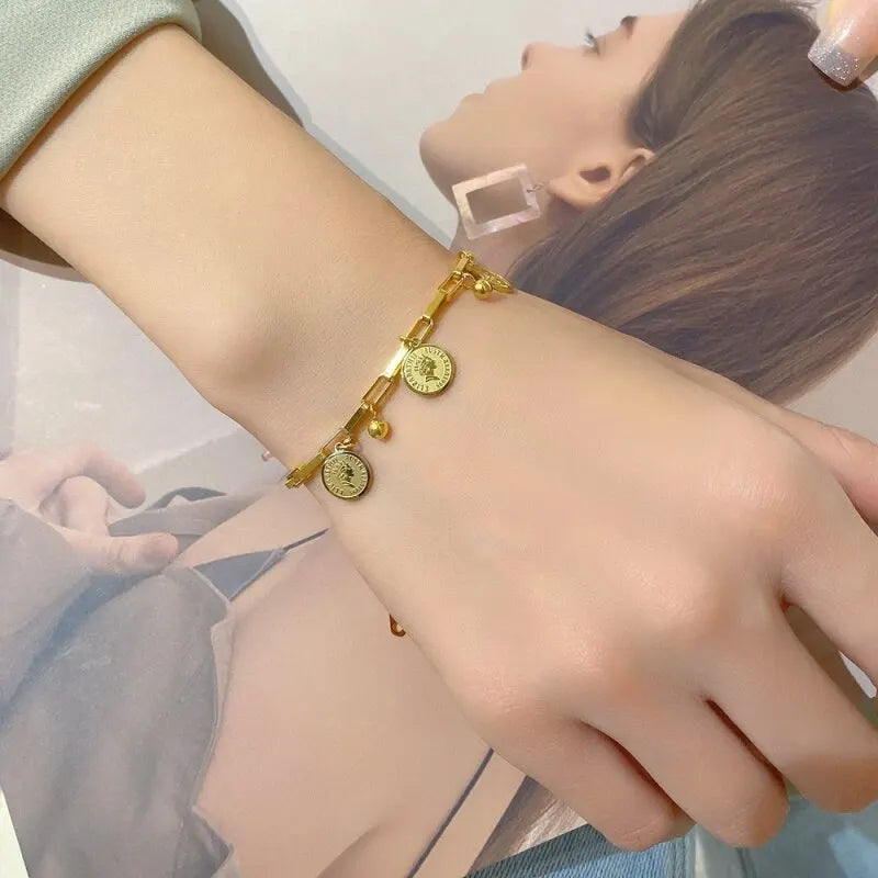 1pcs Gold-color Bracelet Hip Hop