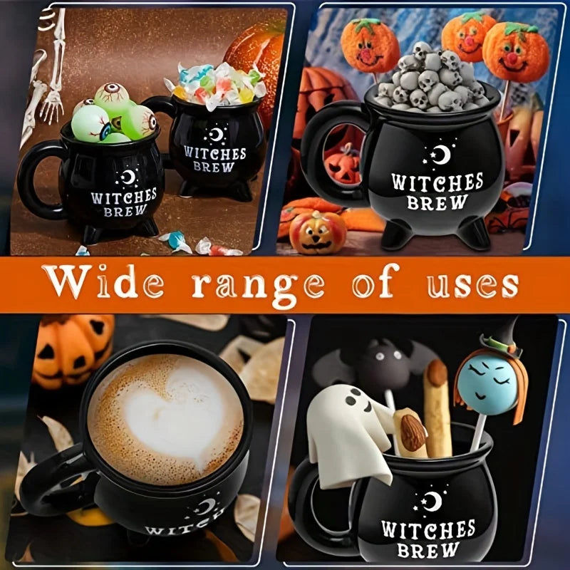 1pc Halloween Witches Brew Cauldron Coffee Mug