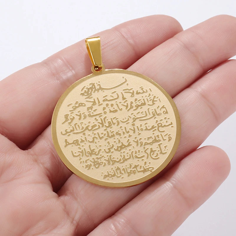 Exquisite Stainless Steel Islamic Calligraphy Arabic Pendant Necklace