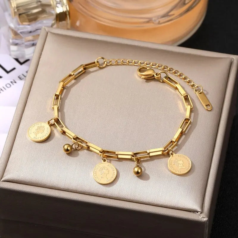 1pcs Gold-color Bracelet Hip Hop